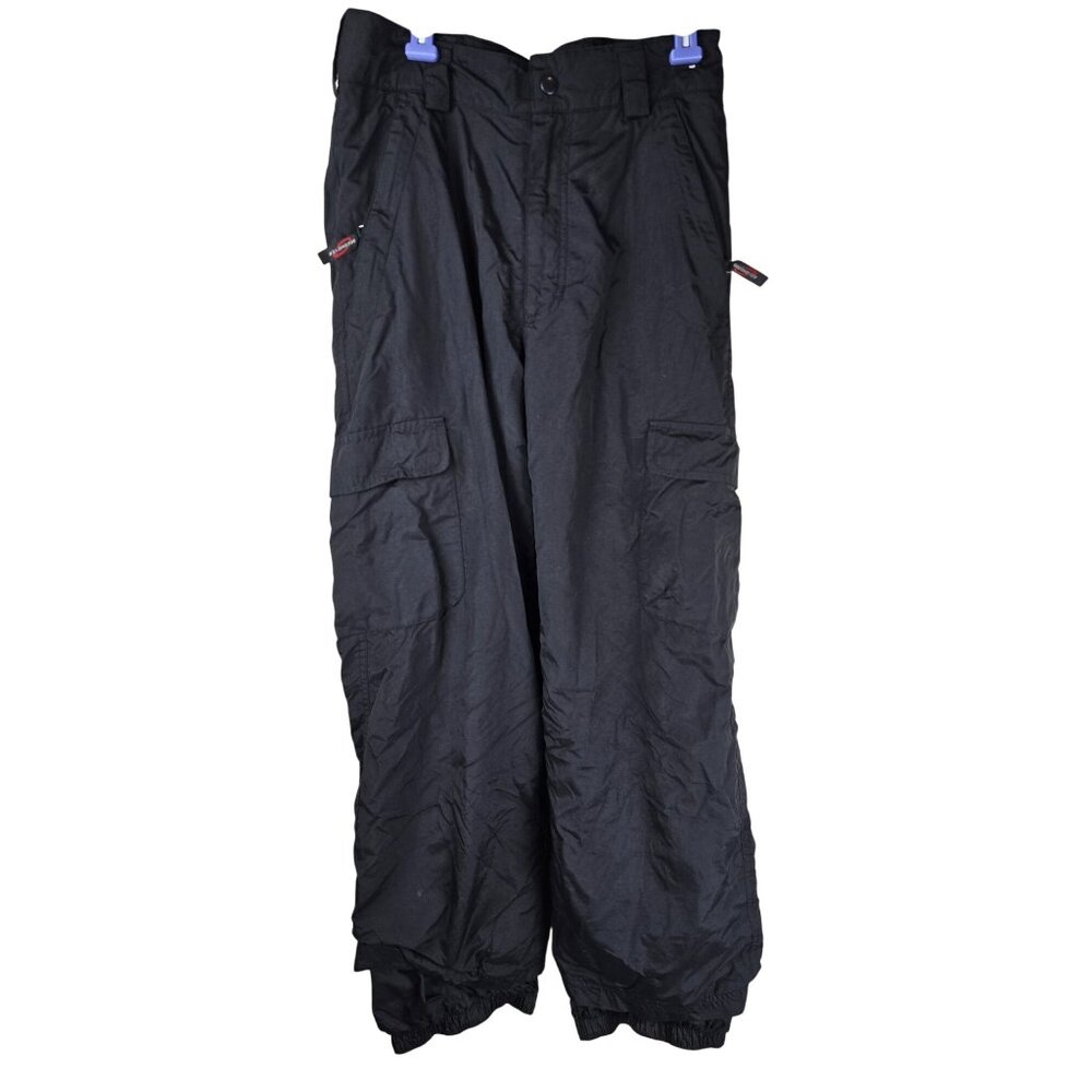 Obermeyer Junior's Pants Solid Black Cargo Straight Leg Size 14 Nylon Pre-Owned